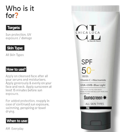 SUNCREEN SPF 50 PA+++ WITH Vitamin C + Niacinamide