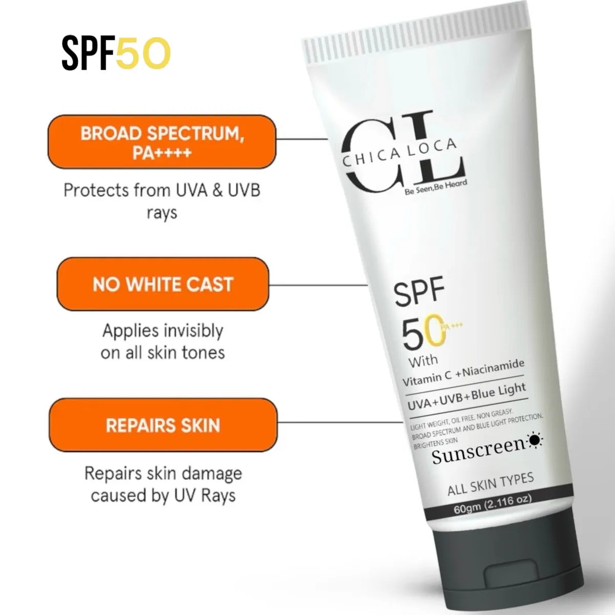 SUNCREEN SPF 50 PA+++ WITH Vitamin C + Niacinamide